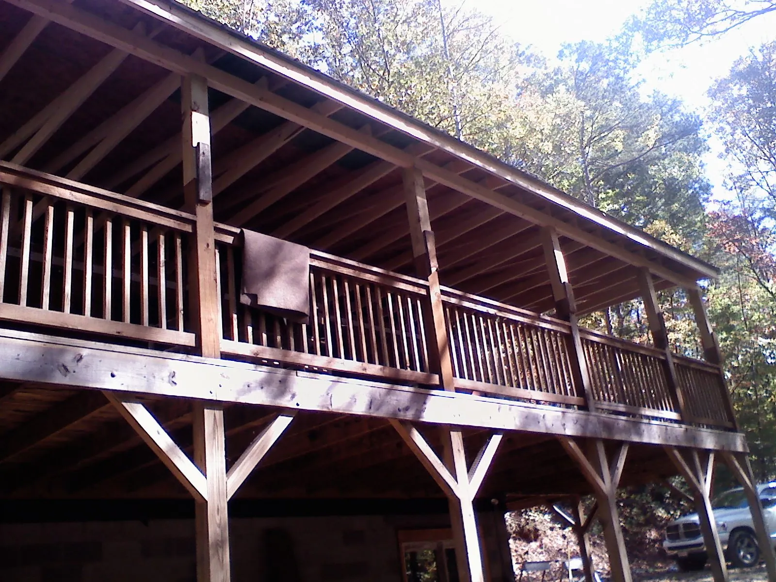 Timber framing under a new elevated porch and deck — Roof Leak Repair in Hampstead by Roofing Brothers